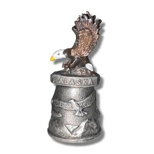 Pewter Painted Alaska Eagle Thimble